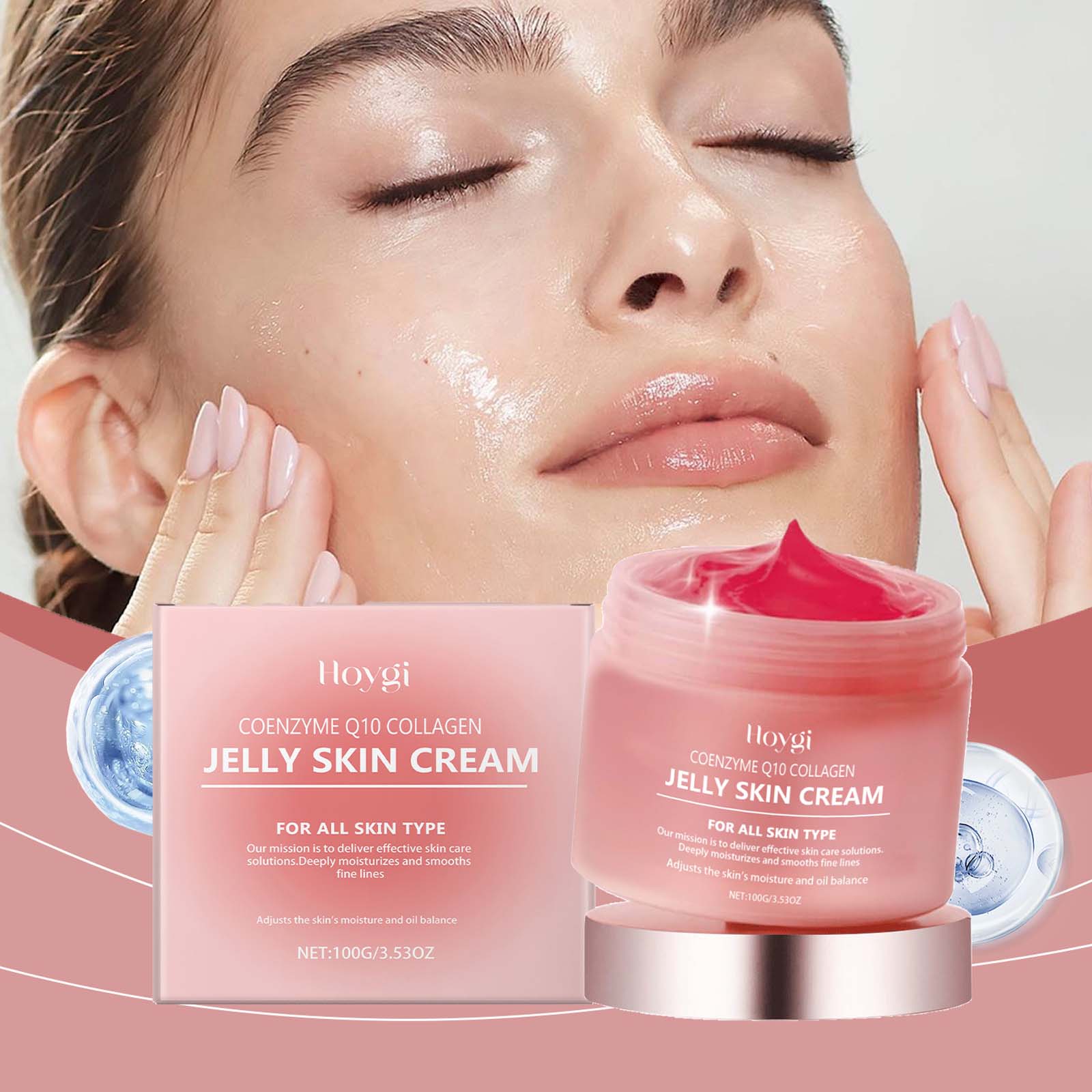 Coenzyme Q10 Cream - คอลลาเจนเจลลี่ครีมให้ความชุ่มชื้นอย่างล้ําลึกผิวกระชับ Fade Fine Lines Soothing Brightening