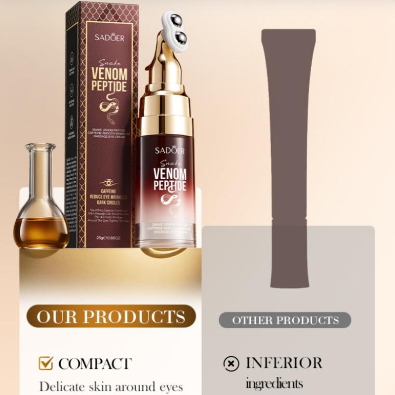 Eye Cream Peptide - ใหม่ SADOER งูพิษเปปไทด์คาเฟอีนครีมนวดต่อต้านริ้วรอยครีมทารอบดวงตาป้องกันความหมองคล้ำให้ความชุ่มชื้นบำรุงผิวรอบดวงตา
